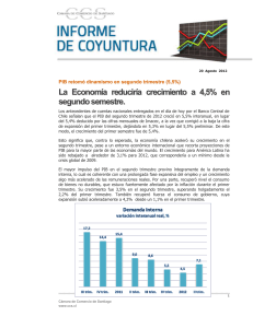 La Econom&iacute;a reducir&iacute;a crecimiento a 4,5% en segundo