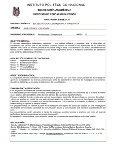 Microbiología y Parasitología - Escuela Nacional de Medicina y