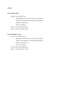 Authors: César Sahelices Pinto Address: Universidad de León