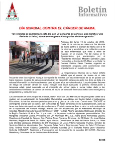DÍA MUNDIAL CONTRA EL CÁNCER DE MAMA. “En Arandas se
