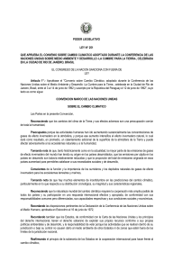 que aprueba el convenio sobre cambio climatico adoptado