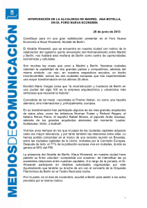 Intervención íntrega de la alcaldesa, Ana Botella
