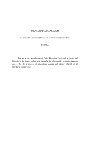 proyecto de declaracion - Honorable Cámara de diputados de la