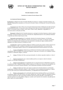 Derechos humanos en Cuba Resolución de la Comisión de