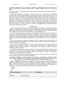 ACUERDO que modifica al diverso que establece la