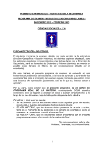 PROGRAMA DE EXAMENES REGULARES 2012
