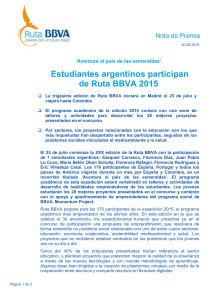 Estudiantes argentinos participan de Ruta BBVA 2015