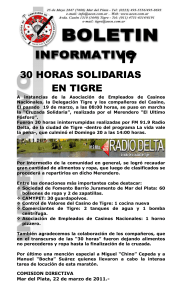 Boletín 17 - 30 Horas Solidarias en Tigre