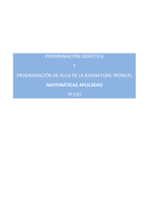 Programación Matemáticas 3º ESO 2015