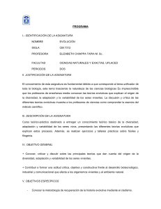 PROGRAMA I.- IDENTIFICACIÓN DE LA ASIGNATURA NOMBRE