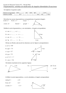 Trigonometría: sistemas de mediciones de ángulos.Identidades