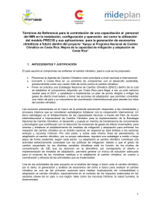 Términos de Referencia para la contratación de una capacitación al