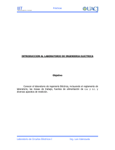 Introducción y Reglamento al Laboratorio de Eléctrica