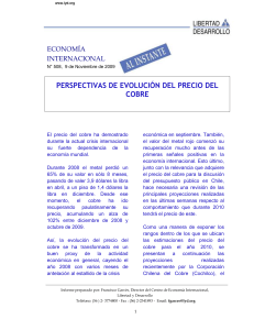 perspectivas de evolución del precio del cobre