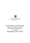 Programa LICENCIATURADER Derecho Mercantil 1 sin docencia