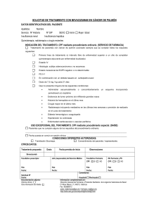 SOLICITUD DE TRATAMIENTO CON BEVACIZUMAB EN C&Aacute;NCER