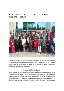Declaración de la Reunión de Ministros de Medio Ambiente de