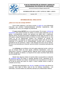 Informaci&oacute;n de la UPCT ante el virus A/H1N1