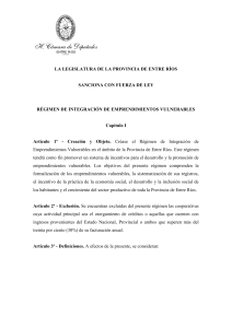 la legislatura de la provincia de entre r&iacute;os