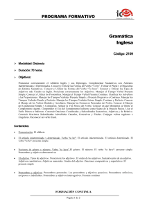 Gramática Inglesa - Formatika Grupo. Soluciones Formativas