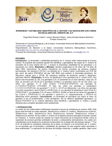 diversidad y estabilidad genotípica de s. mutans y su