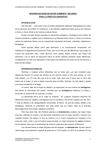 DIFERENCIAS BÁSICAS ENTRE HOMBRES Y MUJERES