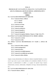 Tema: Programa de vacunación en Andalucía: Vacunación en el