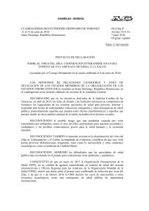 sobre el virus del zika: cooperación interamericana para enfrentar