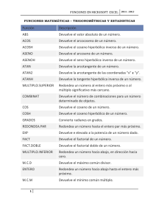 FUNCIONES EN MICROSOFT EXCEL 2011