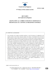 Adaptación al cambio climático y respuestas regionales: el