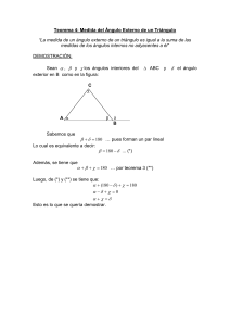 Teorema 4: Medida del Ángulo Externo de un Triángulo
