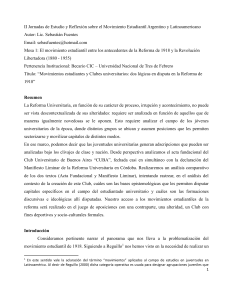 III Jornadas de Estudio y Reflexión sobre el Movimiento Estudiantil