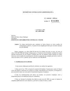 oficio al Instituto contra el Cancer