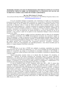 Microorganismos PGPM efectos agronomicos IPNI 2011