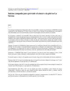 Inician campaña para prevenir el cáncer a la piel en