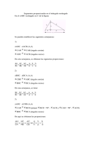 Segmentos proporcionales en el triángulo rectángulo