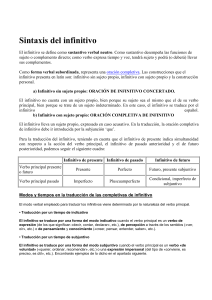 Sintaxis del infinitivo
