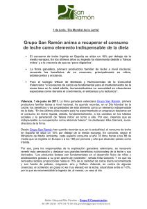 grupo san ramón anima a recuperar el consumo de leche como