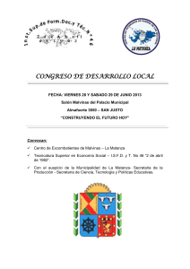Congreso de Desarrollo Local CONGRESO DE DESARROLLO