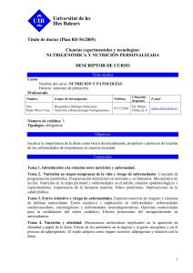 Título de doctor (Plan RD 56/2005) Ciencias experimentales y