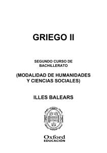 Programación Exedra Griego 2º Bach. Islas Baleares