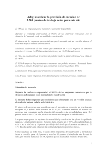Adegi mantiene la previsi&oacute;n de creaci&oacute;n de 5.500 puestos de