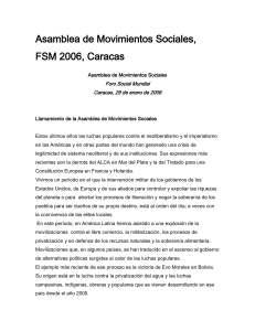 Asamblea de Movimientos Sociales, FSM 2006, Caracas