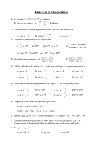 Ejercicios trigonometría (ampliación)