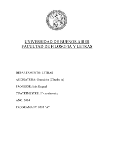 Programa 2014 - Facultad de Filosofía y Letras - UBA