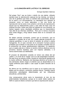 LA CLONACION ANTE LA ETICA Y EL DERECHO