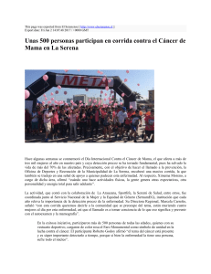 Unas 500 personas participan en corrida contra el Cáncer de Mama