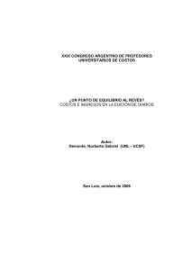 Costos e ingresos en la edición de diarios