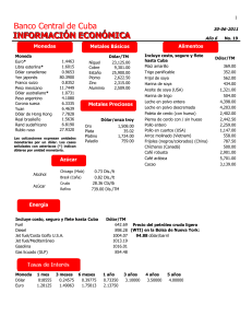 Información Económica - Banco Central de Cuba