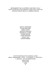 mejoramiento de las baterías sanitarias en la institución educativa